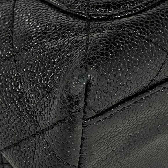 Chanel Cocomark Handbag Matelasse Handbag Caviar Skin Black A21397 Women's - Picture 6 of 14